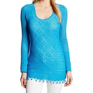 Lilly Pulitzer crocheted tassel sweater